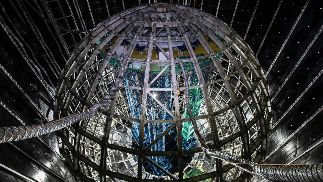 Lead image for “Giant Underground Neutrino Detector Edges Scientists Closer to Solving the Neutrino Puzzle”